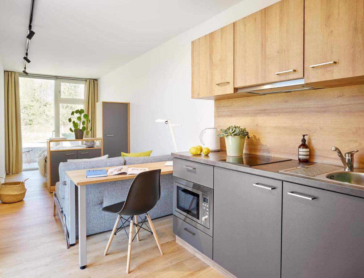 Modern Ausgebauter Ueberseecontainer Als Tiny House Wertheim Buitenkant foto